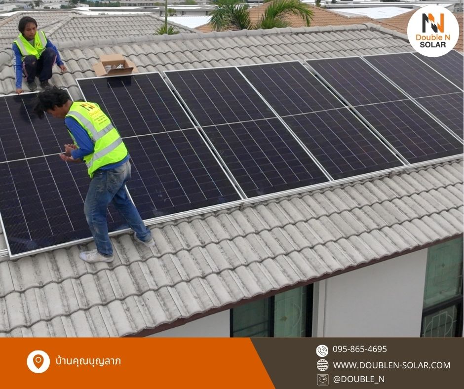 ผลงานติดตั้งระบบโซล่ารูฟท็อป ขนาด 5.67 kWp 1 เฟส ณ บ้านคุณบุญลาภ