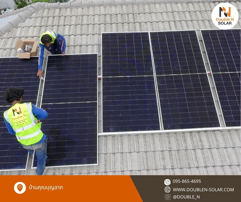 ผลงานติดตั้งระบบโซล่ารูฟท็อป ขนาด 5.67 kWp 1 เฟส ณ บ้านคุณบุญลาภ