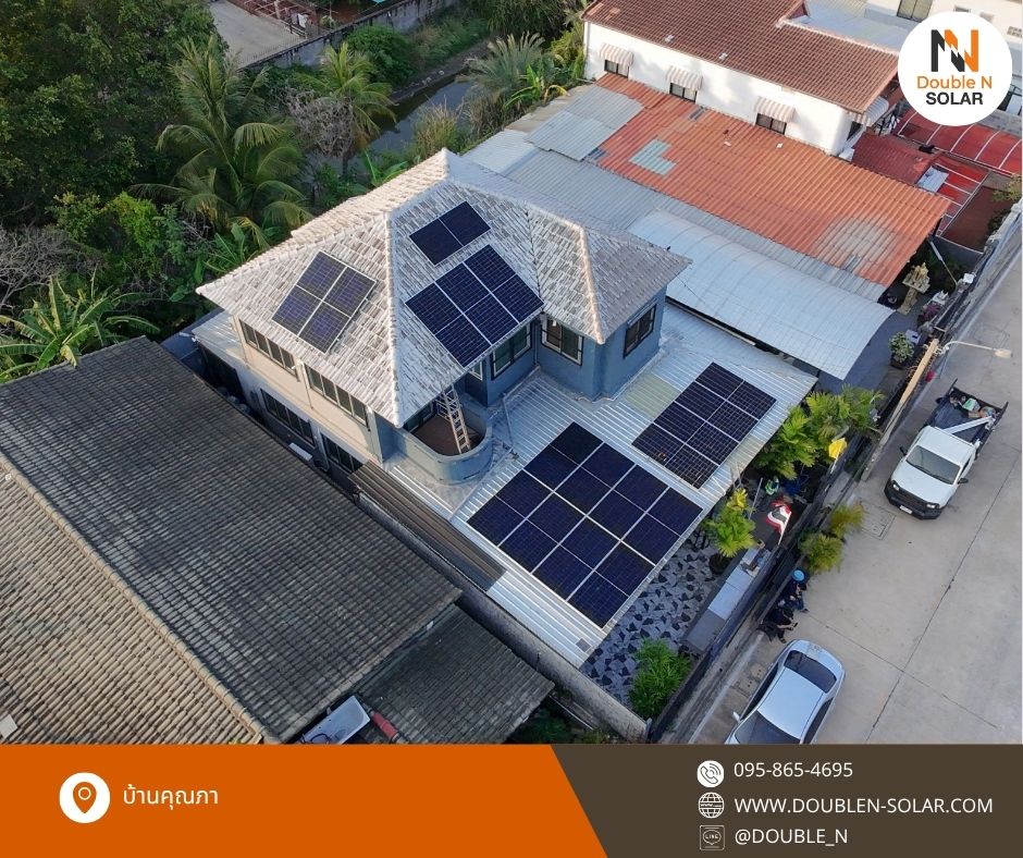 ผลงานการติดตั้งโซล่ารูฟท็อประบบ Hybrid ขนาด 11 kWp 1 เฟส ณ บ้านคุณภา
