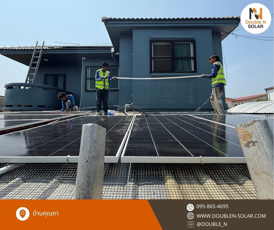 ผลงานการติดตั้งโซล่ารูฟท็อประบบ Hybrid ขนาด 11 kWp 1 เฟส ณ บ้านคุณภา