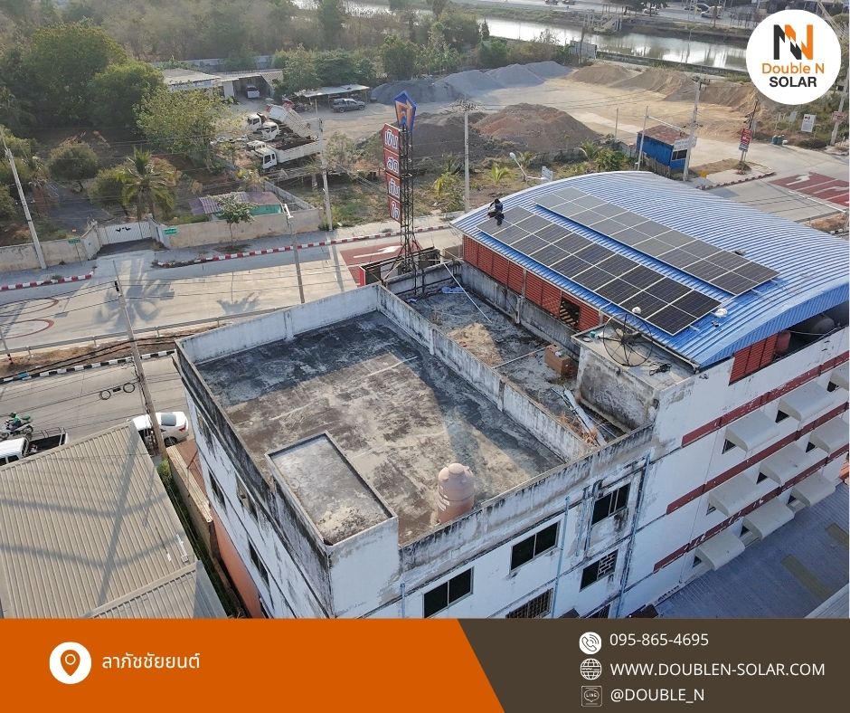 ผลงานการติดตั้งโซล่ารูฟท็อประบบ Hybird ขนาด 11 kWp 1 เฟส ณ บริษัท ลาภัชชัยยนต์