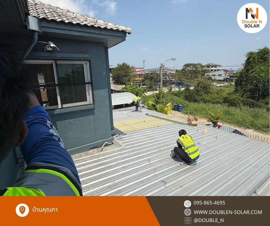 ผลงานการติดตั้งโซล่ารูฟท็อประบบ Hybrid ขนาด 11 kWp 1 เฟส ณ บ้านคุณภา