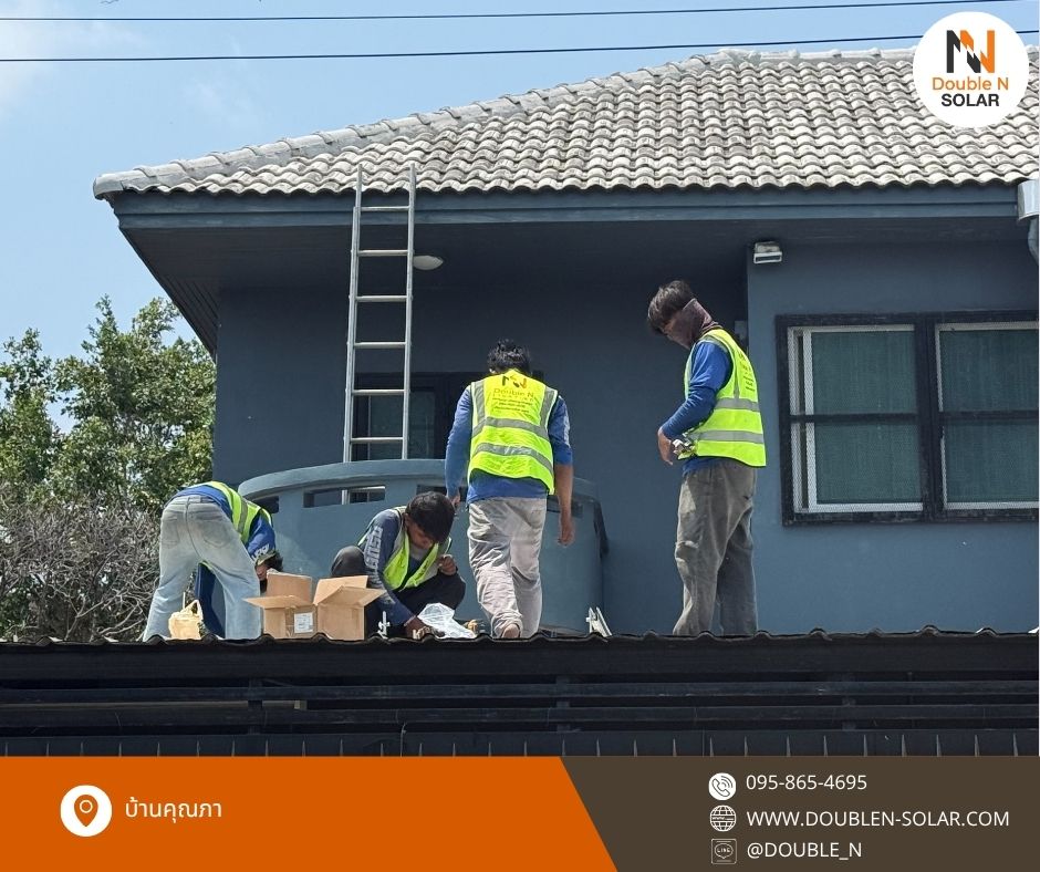 ผลงานการติดตั้งโซล่ารูฟท็อประบบ Hybrid ขนาด 11 kWp 1 เฟส ณ บ้านคุณภา