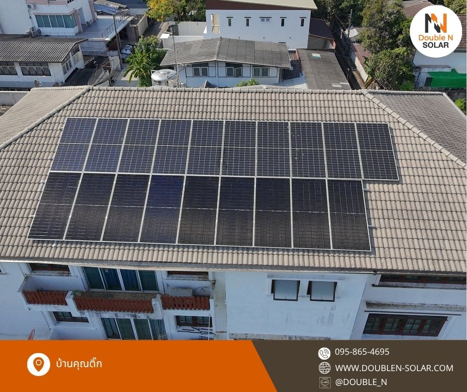 ผลงานการติดตั้งโซล่ารูฟท็อประบบ Hybrid ขนาด 5 kWp 1 เฟส ณ บ้านคุณติ๊ก