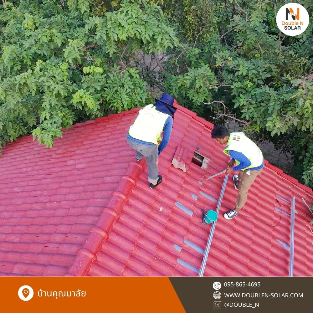โซล่ารูฟท็อประบบ On Gird ขนาด 5 kWp 1 เฟส ณ บ้านคุณมาลัย