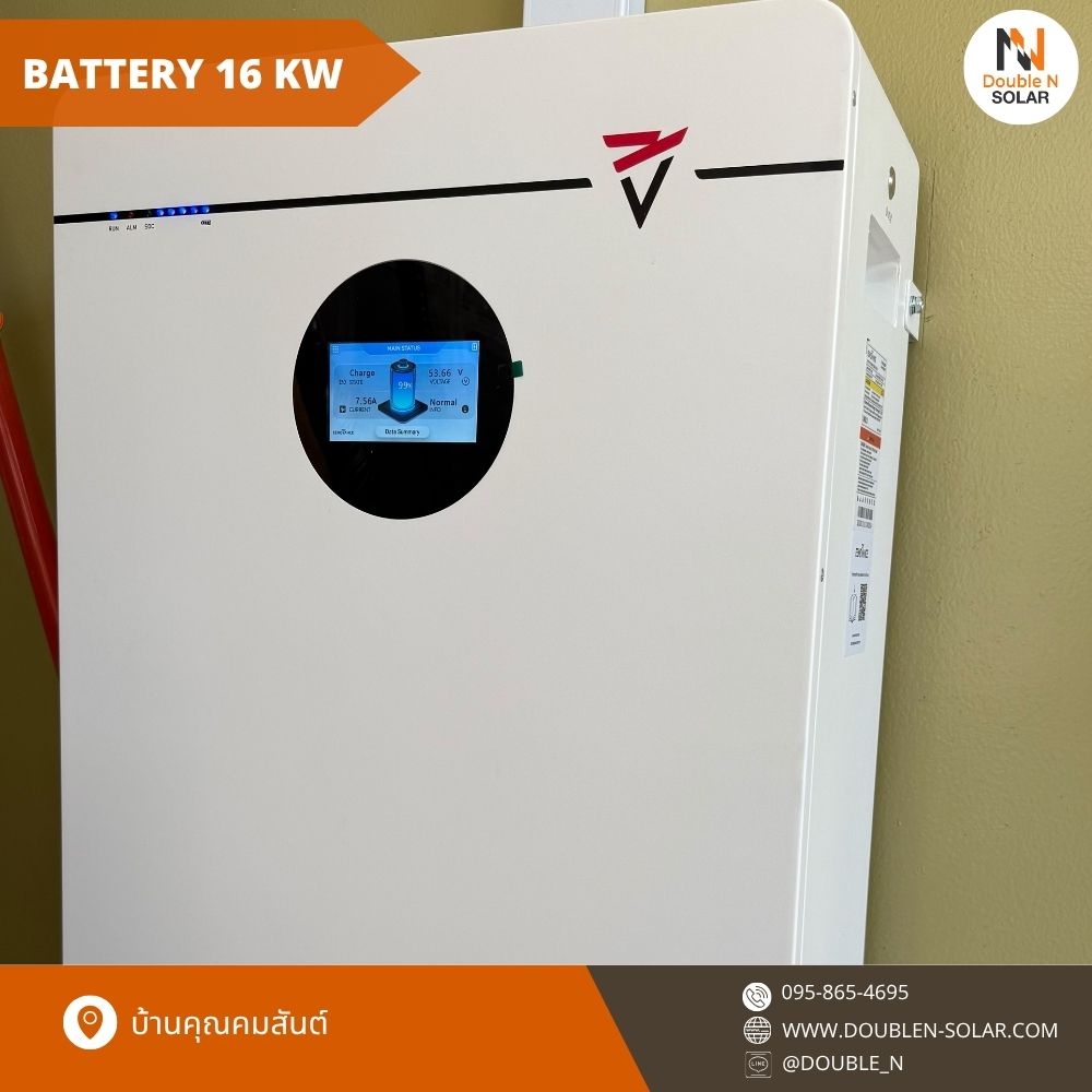 ผลงานการติดตั้งโซล่ารูฟท็อประบบ Hybrid ขนาด 5 kW 1 เฟส ณ บ้านคุณคมสันต์