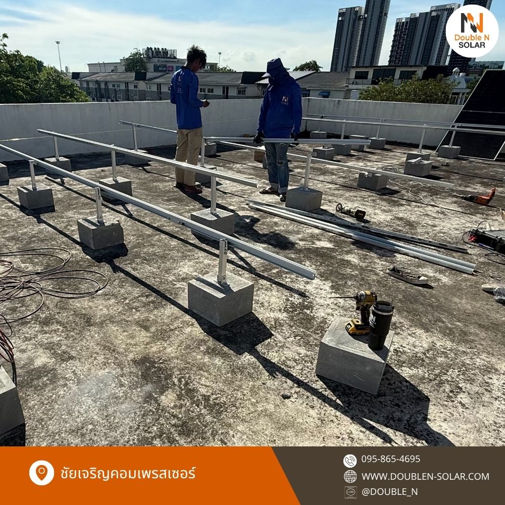 ผลงานการติดตั้งโซล่ารูฟท็อประบบ Hybrid ขนาด 20 kW 3 เฟส ณ ชัยเจริญคอมเพรสเซอร์