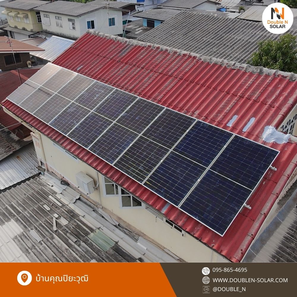 ผลงานการติดตั้งโซล่ารูฟท็อประบบ Hybrid ขนาด 5 kW 1 เฟส ณ บ้านคุณปิยะวุฒิ